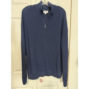 Nordstrom Men's Long Sleeve Sweater 1/4 Zip‎ Navy Size Large